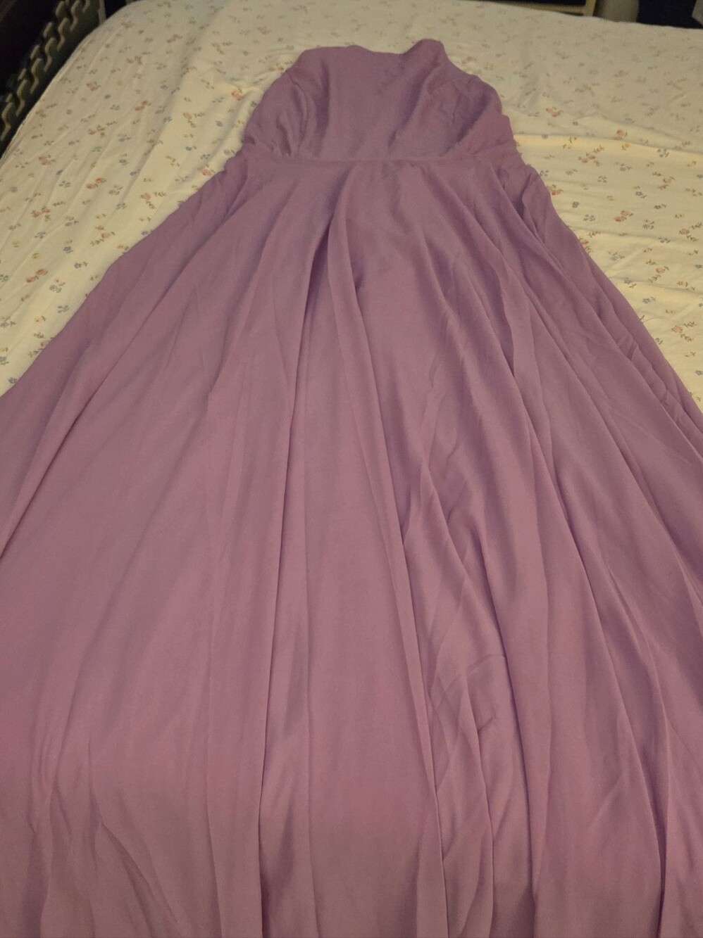 leshop Lilac Sheer-Overlay Dress